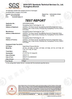 Arm Blood Pressure Monitor FCC certification