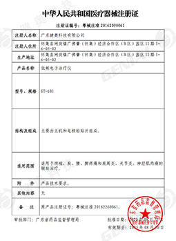 ow frequency pulse electrotherapeutic apparatus registration certificate